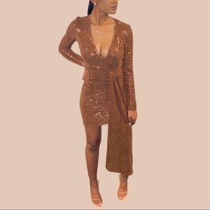 Sequin brown dress